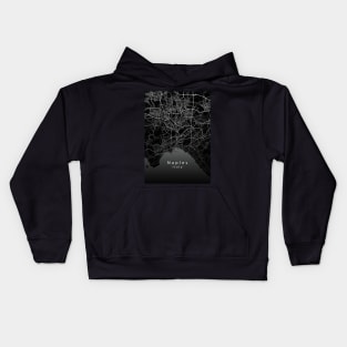 Naples Italy City Map dark Kids Hoodie